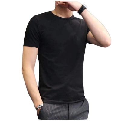 China Anti-wrinkle summer men's color simple short-sleeved T-shirt round collar cotton customized slimming T-shirt for sale