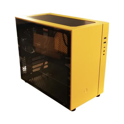 China Yellow Color ATX Type C Gen2 Aluminium PC Case for sale