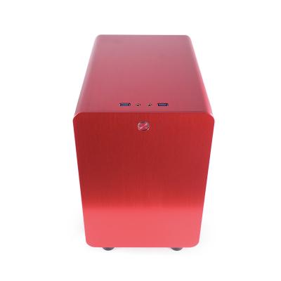 China Red SPCC 15*14*8.6cm ATX PSU Aluminium PC Case for sale