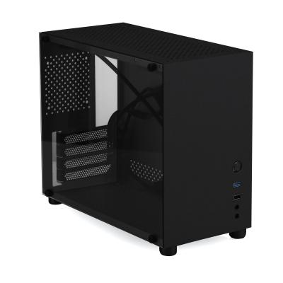 China Black 140mm Length ATX 2mm Aluminium PC Case for sale