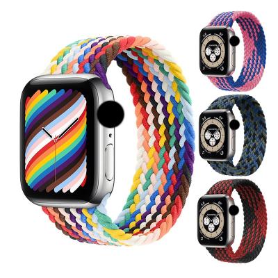 China For Apple Watch 6 Elastic Braided Solo Loop Nylon Woven Watch Band Ties Correa For Apple Iwatch Apple Watch Bands for sale