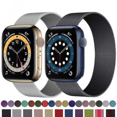 China Multicolor Water Resistant Watch Strap Band For Apple Watch Series Milanese Bands 38mm 40mm 44mm Stainless Steel Magnetic Watch Bands for sale