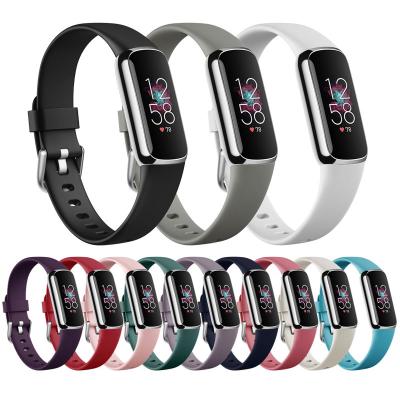 China Resin Women Men Women Men Waterproof Sports Replacement Soft Silicone Bands Compatible For Fitbit Luxe Flexible Wristband for sale