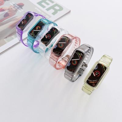 China Transparent All-in-one Soft Resin Glacier Watch Strap Band Compatible For Fitbit Luxe Inspire 2 Hour Ace 2 3 For Women Men Strap for sale