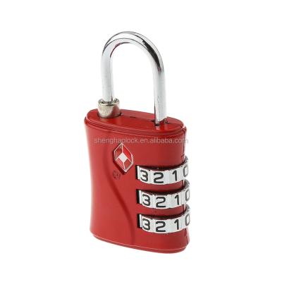 China TSA-554 3 Numbers TSA Combination Security Zinc Alloy Padlock for sale