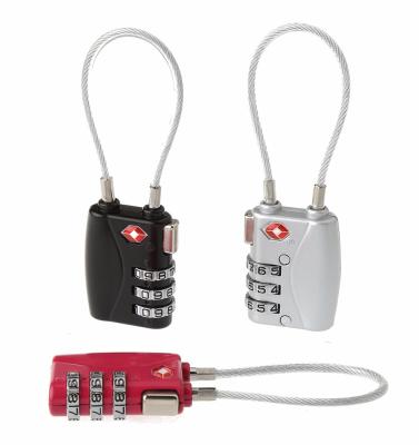 China Hot Selling Zinc Alloy 3 Digit Luggage Wire Lock TSA-719 for sale