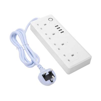 China High Quality Smart Band Amazon Alexa Multi Plug Smart Socket 4USB 4 Wifi Tuya Power Socket for sale