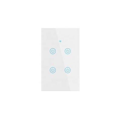 China 110-240v tempered glass switch residential four band bluetooth and WiFi switch for USA and Australia switch can be used in US/AU/TH/ vertical navigation for sale