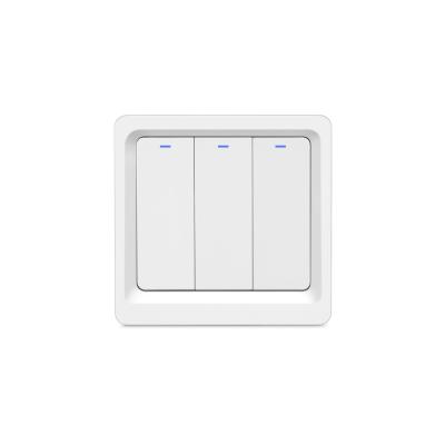 China Waterproof ABS Smart Home Tuya Switch 3 Strips Wireless APP Voice Control Push Button Zigbee Button Switch EU/UK for sale