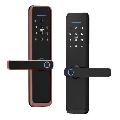 China Zigbee Universal Door Lock Unlock by Mechanical Key Password, IC/NFC Card, Backup Fingerprint Works with Alexa and Google Assistant for sale