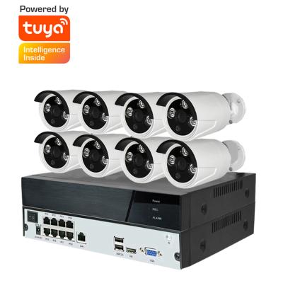 China NIGHT VISION 8*5MP 8 Channel Outdoor Waterproof Tuya NVR Wifi Camera System Kit, wifi cctv nvr, Tuya app control nvr cctv camera for sale