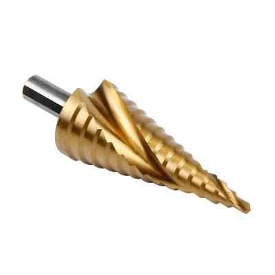 China Make Hole Tin Coated Spiral Groove Step Drill Bit For Stainless for sale