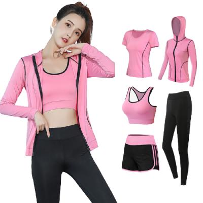 China Fashion Breathable Leisure Yoga Suit Women's Sportswear Five Piece Set for sale