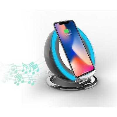 China Wireless Charger 4 in 1 Fast Wireless Charger Speaker 10W Wireless Charging Station with Night Light for iPhone Wireless Charging Speaker for sale