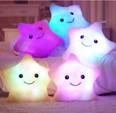 China 2021 New LED Lights Plush Stars Toys Safety And Anti-Electric Stuffed Toys Girls Birthday Gift Music Toys Stars Plush Pillow Doll for sale