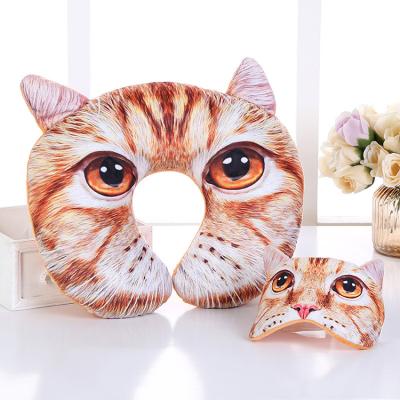 China Memory Are Newly Arrived And Lovely Customizable Wholesale Soft Animal Design Cat Pillow Neck Pillow Travel U Shaped Pillow for sale