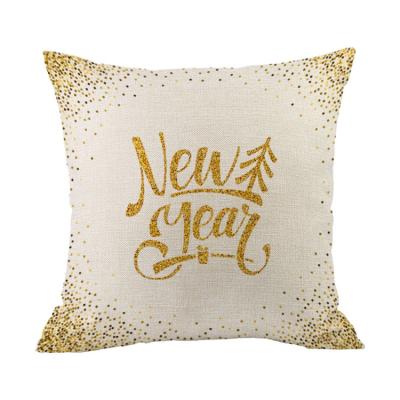 China Hot Stamping Christmas Series Anti-static Series Pattern Pillow Invisible Canvas Zipper Home Decorative Pillowcase for sale