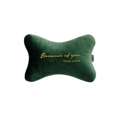 China High End Embroidered Massage Velvet Car Neck Pillow Interior Decoration Car Headrest for sale