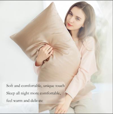 China Factory anti-static custom selling emulation home silk wrap solid color zipper invisible pillowcase for sale