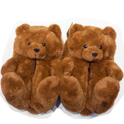 China Teddy Bear Slippers Multicolor Home Plush Cotton Slippers Fashion Trend Teddy Bear Shoes Thick Plush Warm Women's Slippers Wholesale for sale