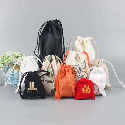 China Eco-friendly Reliable Manufacturing Custom Made Silk Logo Drawstring Bag Cotton Canvas Drawstring Bag 10*15 15*20 20*25 25*30 for sale