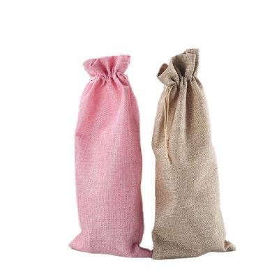 China Wholesale Cheap Customized Canvas Handled Sack Jute Drawstring Gifts Bag Custom Printing for sale