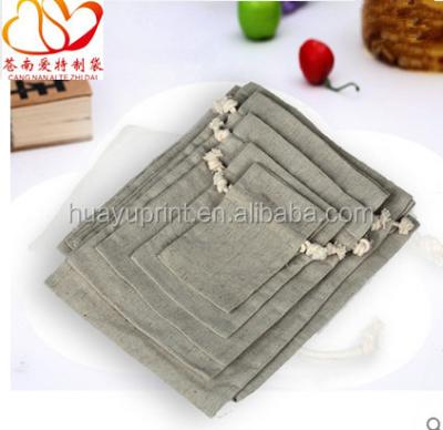 China Mushroom Durable Canvas Custom Drawstring Double Cotton Jute Drawstring Storage Bag for sale