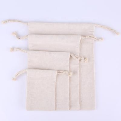 China Eco-Friendly Good Quality Eco-Friendly Muslin Pouch Customized Cotton Canvas Organic Drawstring Bag for sale