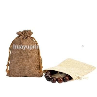 China Recyclable Colorful Jute Drawstring Gift Bag / Pouch for sale