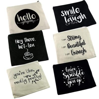 China Customized Wholesale Recyclable Reusable Sample Canvas Cosmetic Bag for sale