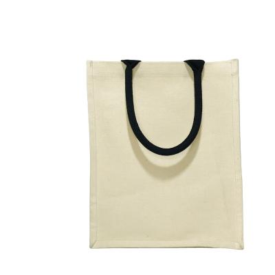 China 2021 Good Quality Reusable Canvas With Lamination Tote Bag Fashion Shopping Bag for sale