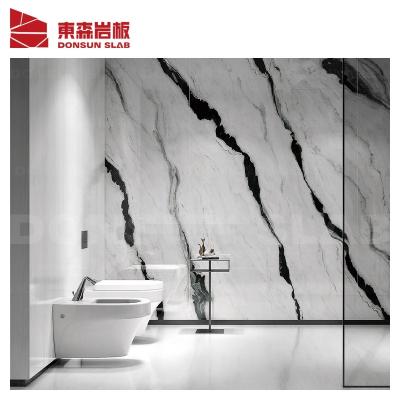 China Large Format Ceramic Panda White Black Marble Sintered Stone Performance Slabs For Countertop for sale