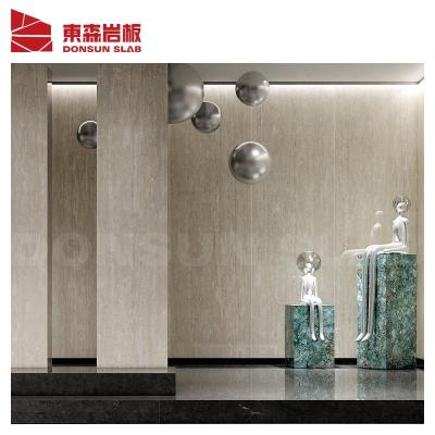 China Hot Selling Artificial Beige Travertine Sintered Stone Exterior Wall Panel for sale