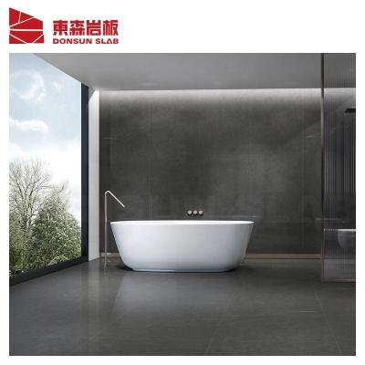 China New Performance Trend Dark Gray Artificial Stone Faux Stone Slab Tiles For Residential Flooring for sale