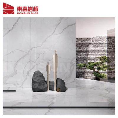 China Glazed Metallic Tiles Wholesale 800*2600*9mm Large Calacatta Porcelain Marble Look Slab Wall Tiles for sale