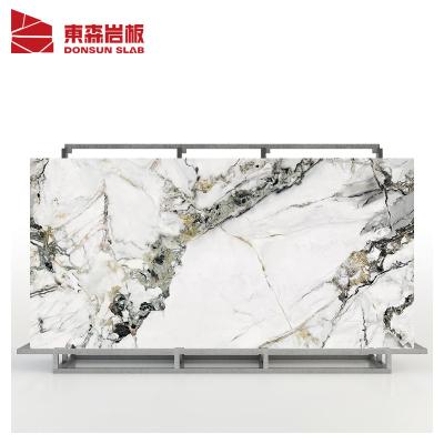 China High Performance Tile Green Marble Porcelain Polished Glazed Agglomerated Stone Slab For Countertop for sale