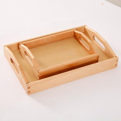 China Home Custom Bamboo Tray Breakfast Tray Bamboo Wood Wedding Restaurant Hotel Tray With Handle for sale