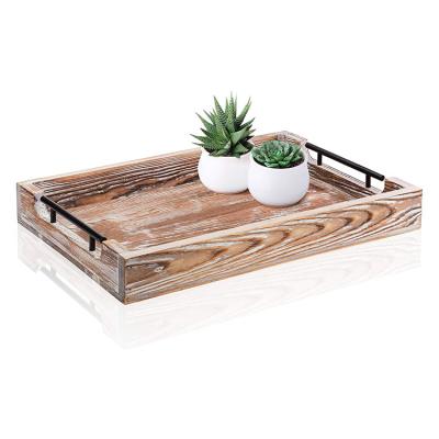 China Wholesale Customized Coffee Table Home Hotel Wedding Restaurant Coffee Table Large Wooden Ottoman Tray With Handle for sale