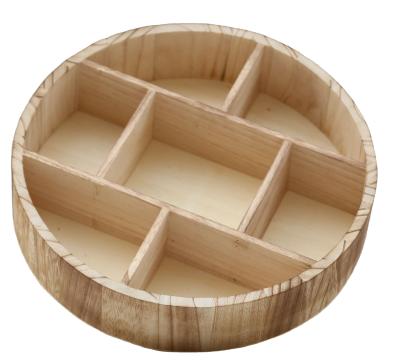 China Europe Hot Sale Round Wooden Tray Serving Storage Decorative Food Tray for sale