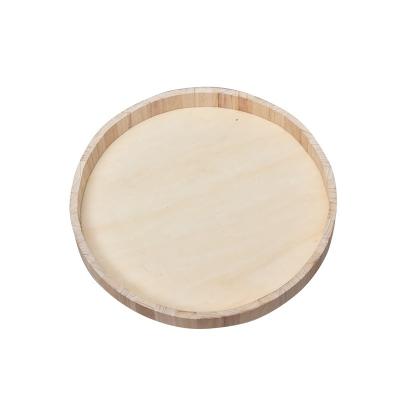 China Europe hotel restaurant food dessert fruit wooden tea tray creative wooden round dish tray for sale