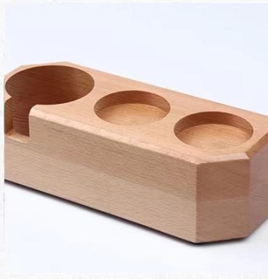 China Viable factory direct sale has solid wood portable coffee shop non-slip tool holder tamper filter holder for sale