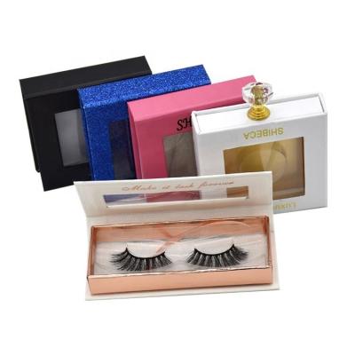 China Large Production Capacity Thick 6D Wick Premium False Mink Eyelashes With Square Eyelash Box for sale