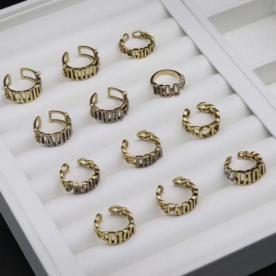 China 2022 Supplier Charming FASHIONABLE Best Quality Gold Plated Ring Ring Adjustable Designer DD Brand Fashion Rings for sale