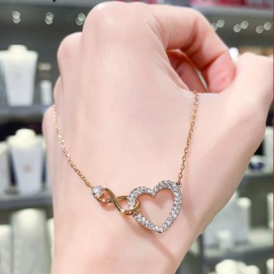 China 2022 Rose Gold High-End 18K Gold Eternal Love Necklace Crystal Necklace Pendant for sale