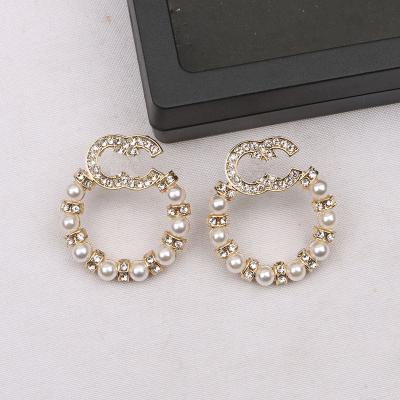 China 2022 luxury high quality designer Earrings Brands Pearl earrings charm fashion customization cc earrings for sale