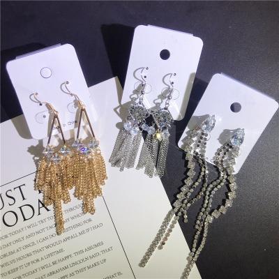 China High quality supply chain earrings wholesale luxury ladies tassel earrings long 925 silver moissanite earrings for sale