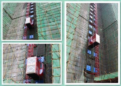 China Red Rack And Pinion Passenger Material Hoist Construction Elevator Twin Cage for sale