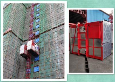 China Alto alzamiento de la jaula del doble de la seguridad/elevador material de la elevación para el emplazamiento de la obra en venta