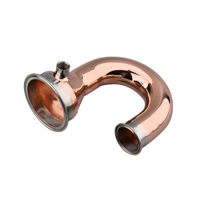 China SUS304/T2 4 Inch 2 Inch 180 Degree Red Copper Stiller Elbow Distillery Elbow 180 Degree Equipment Fittings for sale