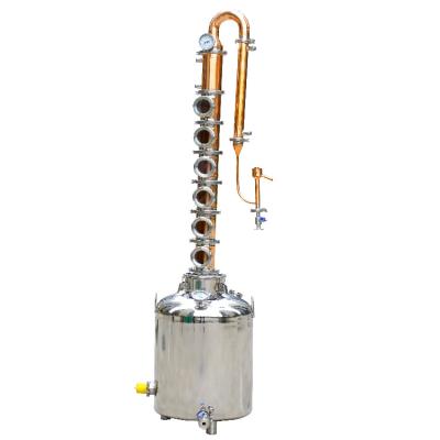 China food & Hot-selling Beverage Factory Product Mini Alcohol Illicit Alcohol Reflux Column Distillery Equipment Alcohol Distiller With Red Copper for sale